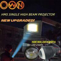 DLANDOWN HMS เลนส์โปรเจ็คเตอร์ LED ไฟสูงเดียว12V CAR 24V ไฟตัดหมอกรถบรรทุก60W LED POD DRL พร้อมเลเซอร์ตาชั่วร้าย