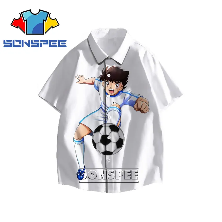 SONSPEE 3DCaptain Tsubasa Anime Print Shirt Japanese Casual Cartoon  Football Sports World Cup Fashion Men's Oversized T-shirt | Lazada PH