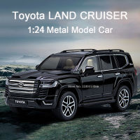 1:24 Toyota LAND CRUISER รถ SUV รุ่นของเล่นจำลองสูง D Iecast โลหะของเล่นล้อแม็กรุ่นรถยนต์แสงเสียงรถของเล่นสำหรับของขวัญเด็ก