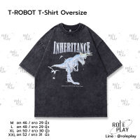 T-ROBOT T-Shirt Oversize Y2K เสื้อผู้ชาย เสื้อผู้หญิง สตรีทแฟชั่น เสื้อสีดำ