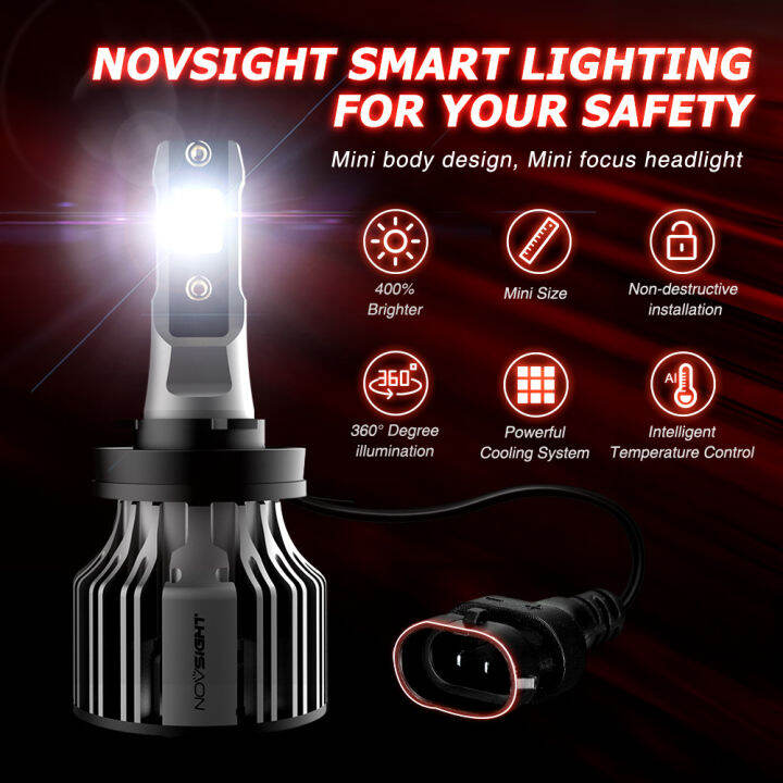 novsight-ไฟหน้ารถ-led-h1-h3-h4-h7-h11-h8-h9-h13-9005-9006-9007-9003-72w-10000lm-6000k-ไฟหน้าอัตโนมัติหมอกหลอดไฟ-laojie