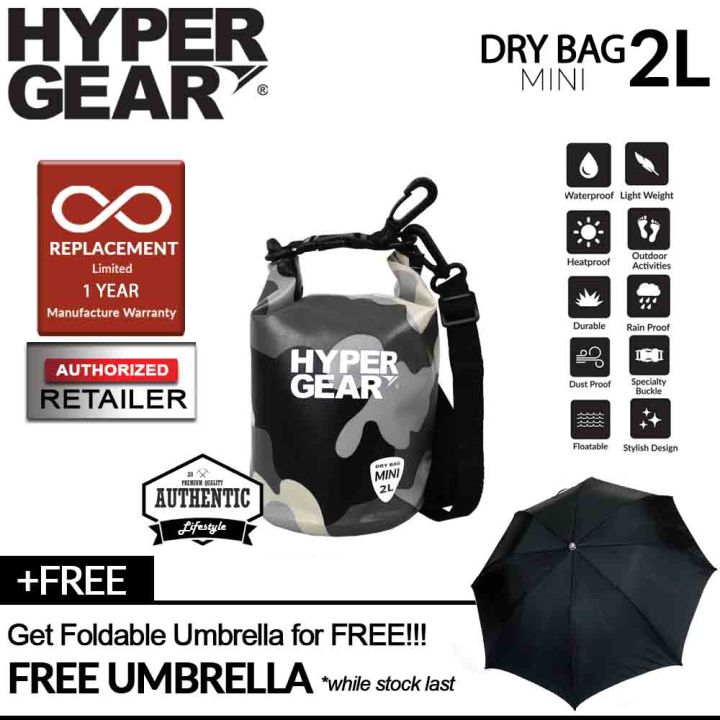 HyperGear Dry Bag Mini 2L ( Camouflage Grey Alpha ) + FREE 1 pcs