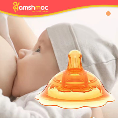 HamshMoc อุปกรณ์ป้องกันหัวนมสำหรับทารกแรกเกิดพร้อมกล่องซิลิโคนนิ่มป้องกันการรั่วไหลอุปกรณ์กันหัวนมปราศจากสาร BPA สำหรับให้นมลูก