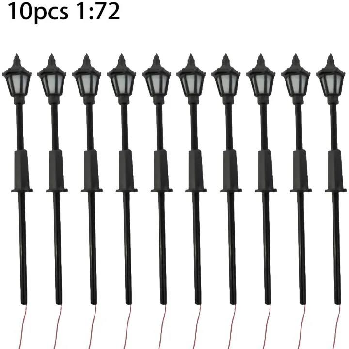 5 X HO Scale LED Street Light Lamp Posts - Black Brass Model Train Railroad Scenery #SL42B