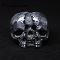 Onlysda Cool Men S Calvarium Skull แหวน Cross Gothic 316L สแตนเลส Biker Anel รถจักรยานยนต์เครื่องประดับของขวัญ