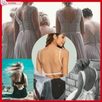 HENG Backless ไม่มีขอบรูปแบบการตกแต่งบราลูกไม้ต่ำกลับยกทรงไร้รอยต่อเสื้อชั้นในตัวบน