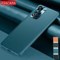 【Electronic Store】เคสโทรศัพท์เลนส์ป้องกันโลหะสำหรับ Xiaomi Poco M4 Pro 5G หนังมังสวิรัติกันกระแทกขอบนุ่มสำหรับ Xiaomi Redmi Note 11 Pro