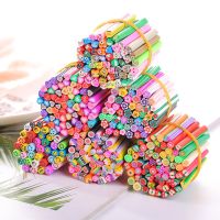 ELEGANT 50PCS Smile Soft Clay Animal Flower Polymer Clay Sticks 0.45cmX5cm/pc Slice Resin Filler Nail Art Handmade Manicure Slice x amp;x