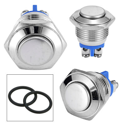 PEXELS 5pcs New 16mm 3A/250V Metal Waterproof Push Button Momentary Horn Switch Start