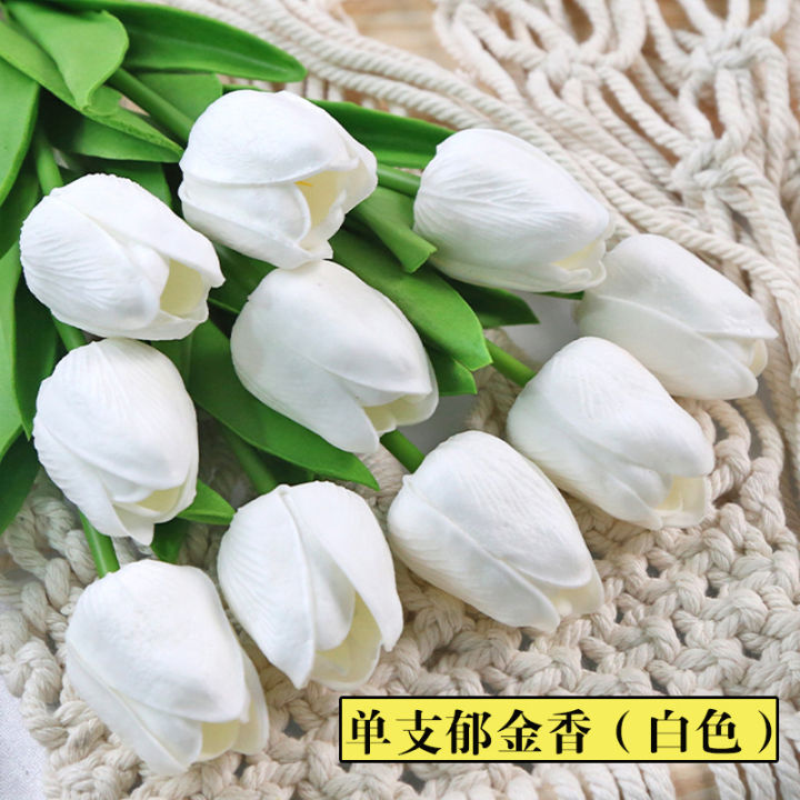 ดอกไม้ปลอมอุปกรณ์ประกอบฉากการถ่ายภาพตกแต่งบ้านดอกทิวลิปสัมผัสจำลองดอกไม้ทิวลิป-pu