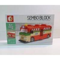 SEMBO BLOCK #6102 RED BUS 124 PCS CAR VEHICAL