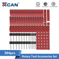 XCAN 384pcs Sanding Bands Kit Grit 80 120 240 320 400 600 Sandpaper with 1/4 1/2 Sanding Drum for Dremel Rotary Tool Polishing Power Sanders