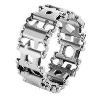 Multifunction Tool Bracelet Tread Bracelet Stainless Steel Bolt Driver Tools Kit Friendly Wearable Bike Multitool Outdoor Tool