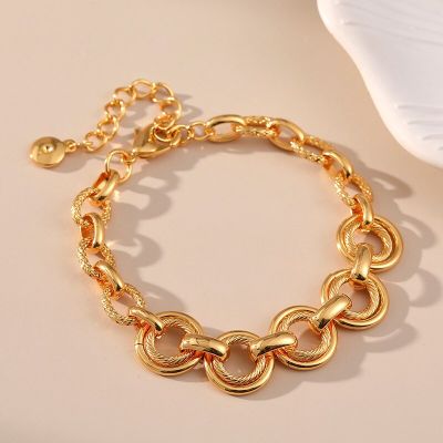 CCGOOD Chunky Exaggerate Chic Bracelet Round Design Gold Plated 18 K High Quality Fashion Minimalist Jewelry Pulseras Mujer Girl