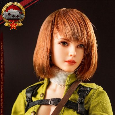 1/6 Scale Flagset FS73036 Soviet Tank Lieutenant Galina Ripped Female Short Hair Head Sculpture Model For 12 Action Figure