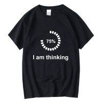 Xin Yi Mens Tshirt 100 Cotton Funny L Am Thinking Print Men T Shirt Loose Cool Tshirt Men Tee Gildan