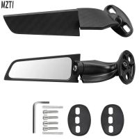 For Kawasaki ZX6R ZX7R ZX9R ZX10R ZX12R ZX14R 25R ZX636 Motorcycle Mirror Modified Wind Wing Adjustable Rotating Rearview Mirror