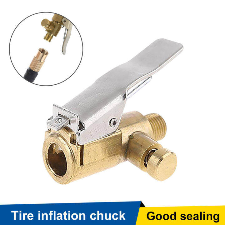 [Free Ship] Car Pump Car Tire Air Chuck Brass Closed Flow Tire Chuck