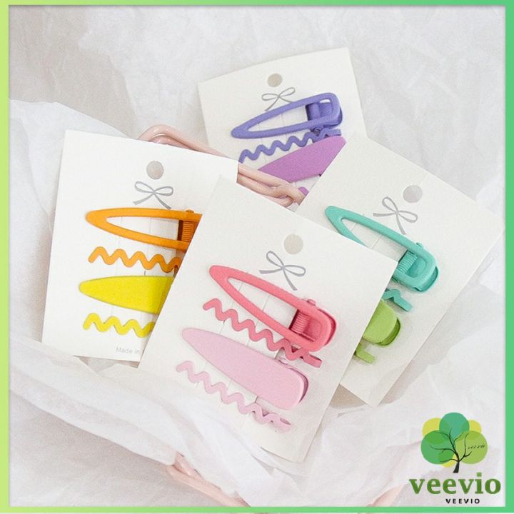 veevio-กิ๊บติดผม-น่ารักสีลูกกวาด-เซตสีด้าน-กิ๊บติดผม-กิ๊บติดผมน่ารักๆ-ผ้าโพกศีรษะของเด็กผู้หญิง-hair-clip