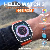 ■✑✐ lhgjbhd 3 AMOLED Men Titanium Smartwatch with NFC Compass 4GB ROM for IOS HK8 PRO MAX