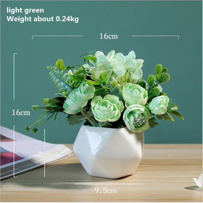 Nordic Simple Artificial Flower Home Dining Table Wedding Potted Decorations Green Plants Bonsai Peony Fake Flower Furnishings