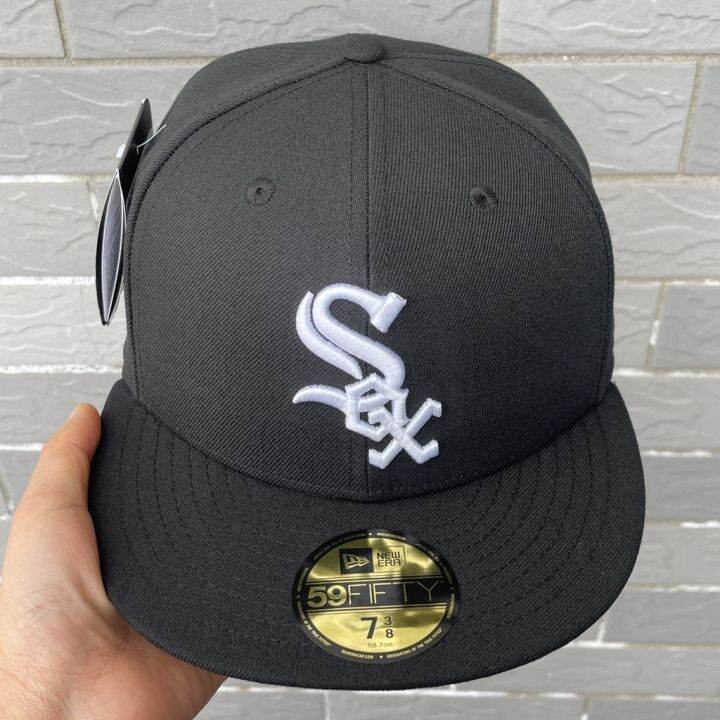 พร้อมส่ง-mlb-หมวกปีกแบน-หมวกฮิปฮอป-ลาย-chicago-white-sox-สีดํา-สําหรับผู้ชาย-และผู้หญิง