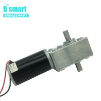 Bringsmart 12V เพลาคู่เกียร์จอ Dc หนอนแรงบิดสูง70Kg.Cm 24โวลต์มอเตอร์เพลาทดรอบหนอนย้อนกลับได้