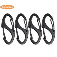 Outdoor Camping Alloy S Type Carabiner Keychain 4pcs/set Spring Quick Release Clip Hanging Buckle