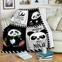 Cut panda 3D print fashion Sherpa Blanket Sofa hiking picnic quilting cover