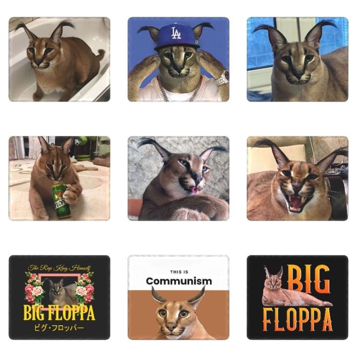 Big Floppa Caracal Cat Funny Meme Gaming Mouse Pad Custom Design