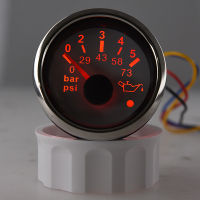 52MM Oil Pressure Gauge 0-5 Bar 0-10 Bar Oil Pressure Indicator Sensor With Alarm Red Backlight Fit For Marine Auto Motorcycle