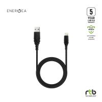 Energea สายชาร์จ Anti-Microbial MFi 1.5M รุ่น DuraGlitz USB-A to Lightning - Black