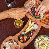 1Pc Aperitif Board ชีส Picnic Platter Board ไม้อเนกประสงค์ถาดชีส Charcuterie บอร์ดเซิร์ฟเวอร์ Gathering