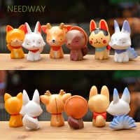 □ Needway 6 ชิ้น / ชุดฟิกเกอร์ตุ๊กตาสัตว์ขนาดเล็กสําหรับตกแต่งรถยนต์