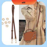 AILI สำหรับผู้หญิง การเปลี่ยนแปลงการเปลี่ยนแปลง อุปกรณ์เสริมกระเป๋า Crossbody สายหนังแท้ เข็มขัดกระเป๋าถือ Punch buttonhole เจาะรูตาไก่