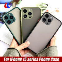 เคสสำหรับ iPhone 15 Pro ฝาหลัง PC แบบแข็งด้านโปร่งแสง IPhone15บวก15Pro IPhone15 15ProMax 6.7นิ้วซิลิโคนปลอกคอกันสุนัขเลียกันกระแทก2023