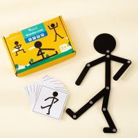 Kids Montessori Educational Wooden Stick Men Puzzle Game Kids Hand Skill Fine Motor Training Assemble Toys For Baby Imagination