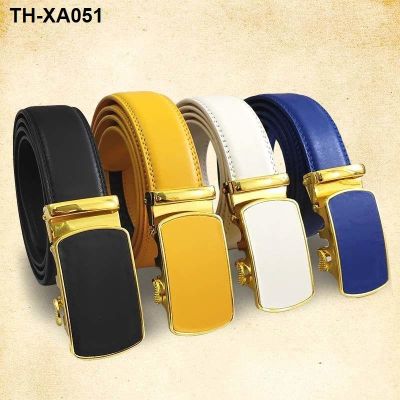 Qiwei Wangyun solid belt casual dress accessories mens business trousers automatic buckle