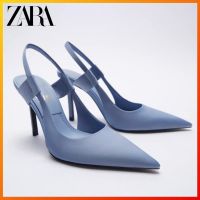 Zaraˉwomens shoes blue slingback pointed high heels