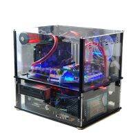 เครื่องคำนวณกาบินเนเต้กล่องโฮสต์อะคริลิค DIY น้ำหล่อเย็น Casing PC กรอบเปิดแนวนอน
