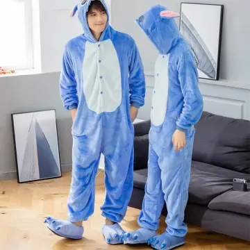 Kigurumis Dinosaur Women Men Pajama Winter Warm Sleepwear Couples