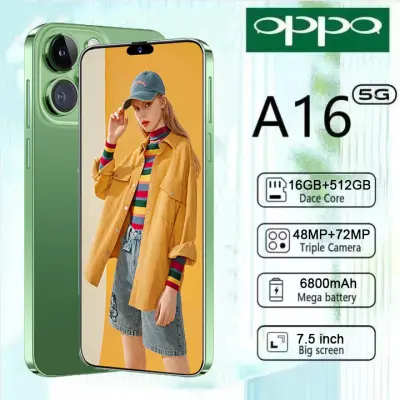 โทรศัพท์ OPPQ A16 โทรคัพท์มือถือ 7.5นิ้ว เต็มหน้าจอ โทรศัพท์สำห รับเล่นเกม 16GB RAM+512GB ROM Smartphone Android13.0 4G/5G โทรศัพท์สมา 6800mAh โทรศัพท์ Mobile phone มือถือราคาถูก เมนูภาษาไทย