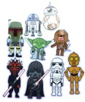 NEW Star Wars cartoon stickers the force awakens flat stickers for wall deco notebook water cup phone deco PVC stickers Wall Stickers Decals