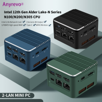 Anyrevo Mini MR-M1 Intel 12th Gen N100คอร์ N200 I3-305Mini พีซี2 LANs BT5.2 WiFi6สามจอแสดงผลออนบอร์ด RAM16G 512G SSD NVMe Windows 11รองรับ4K Pfsense