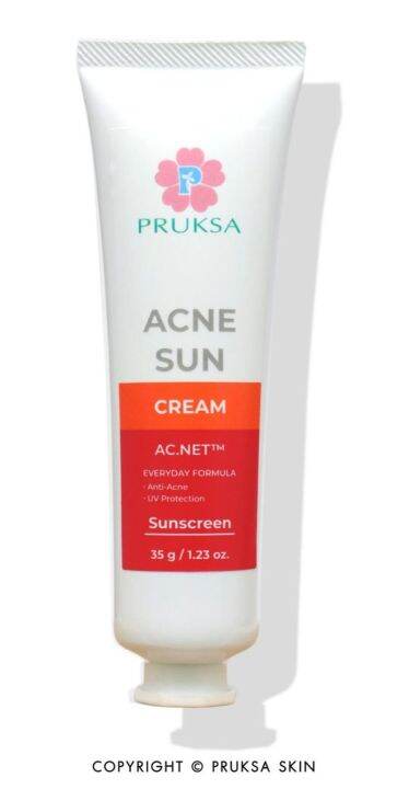 pruksa-acne-sun-35-g-พฤกษา-ครีมกันแดดสูตรห่างไกลสิว-spf-19