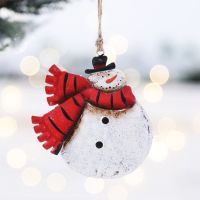 APPETIT จี้สโนว์แมนคริสต์มาสวินเทจเหล็กซานตาคลอส/ตุ๊กตาหิมะตุ๊กตามนุษย์หิมะตุ้มห้อยซานตาคลอสมนุษย์หิมะจี้สโนว์แมนห้อยซานตาคลอสประดับต้นคริสต์มาสแขวน