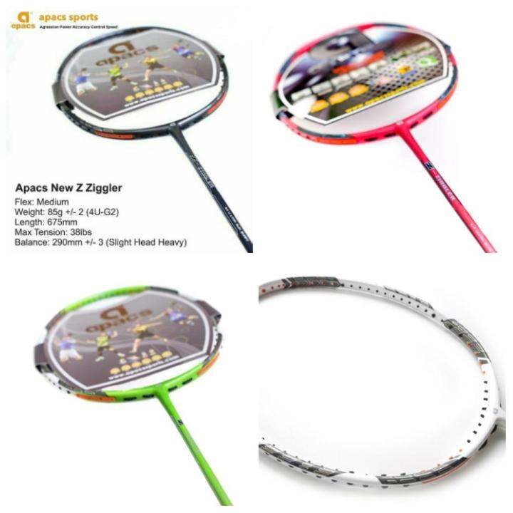 Raket Badminton Apacs New Z Ziggler Original ZZiggler 38 lbs Lazada