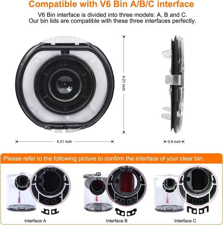 ฝาฝาบิดถังถังเก็บฝุ่นแหวนกันรั่วเครื่องดูดฝุ่นซีรี่ย์-dc-74dc-dc62-dc59สำหรับ-dyson-v6ผ้าคลุมรถถ้วยกักฝุ่น