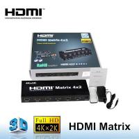 HDMI New HDMI Matrix 4X2 Switch Splitter HIFI Matrix 4 in 2 out with Remote Control Audio Supports HDMI V1.4/3D/4Kx2K