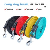 Non Slip Long Dog Leash 2M 3M 5M Big Large Pet Training Leashes 2 3 5 Meters Cat Rubber Lead Rope Line Red Black Accessories